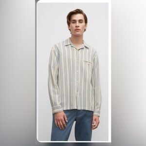 Club Monaco 100% Cotton Button Front Shirt size Large